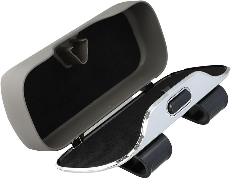 ABS Plastic Car Sunglasses Holder Visor Clip On Storage Box Universal Fit Gray - Image 5
